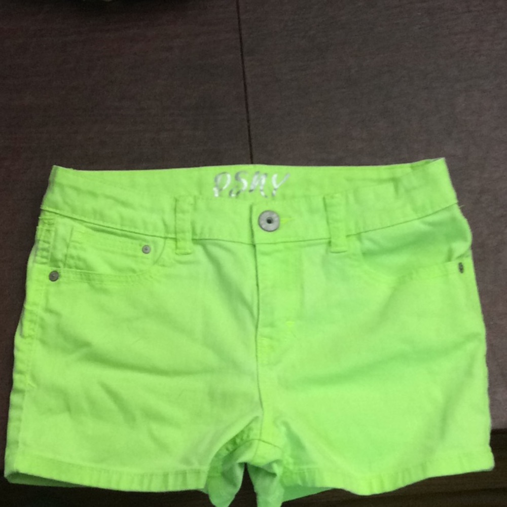 Used PSNY neon green size 14 girls shorts